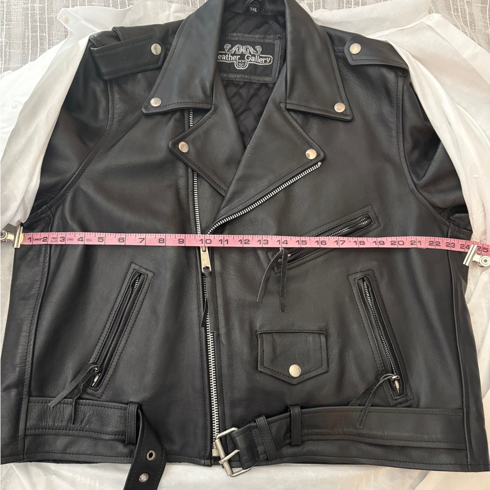 Classic Black Leather Biker Jacket - Picture 11 of 15